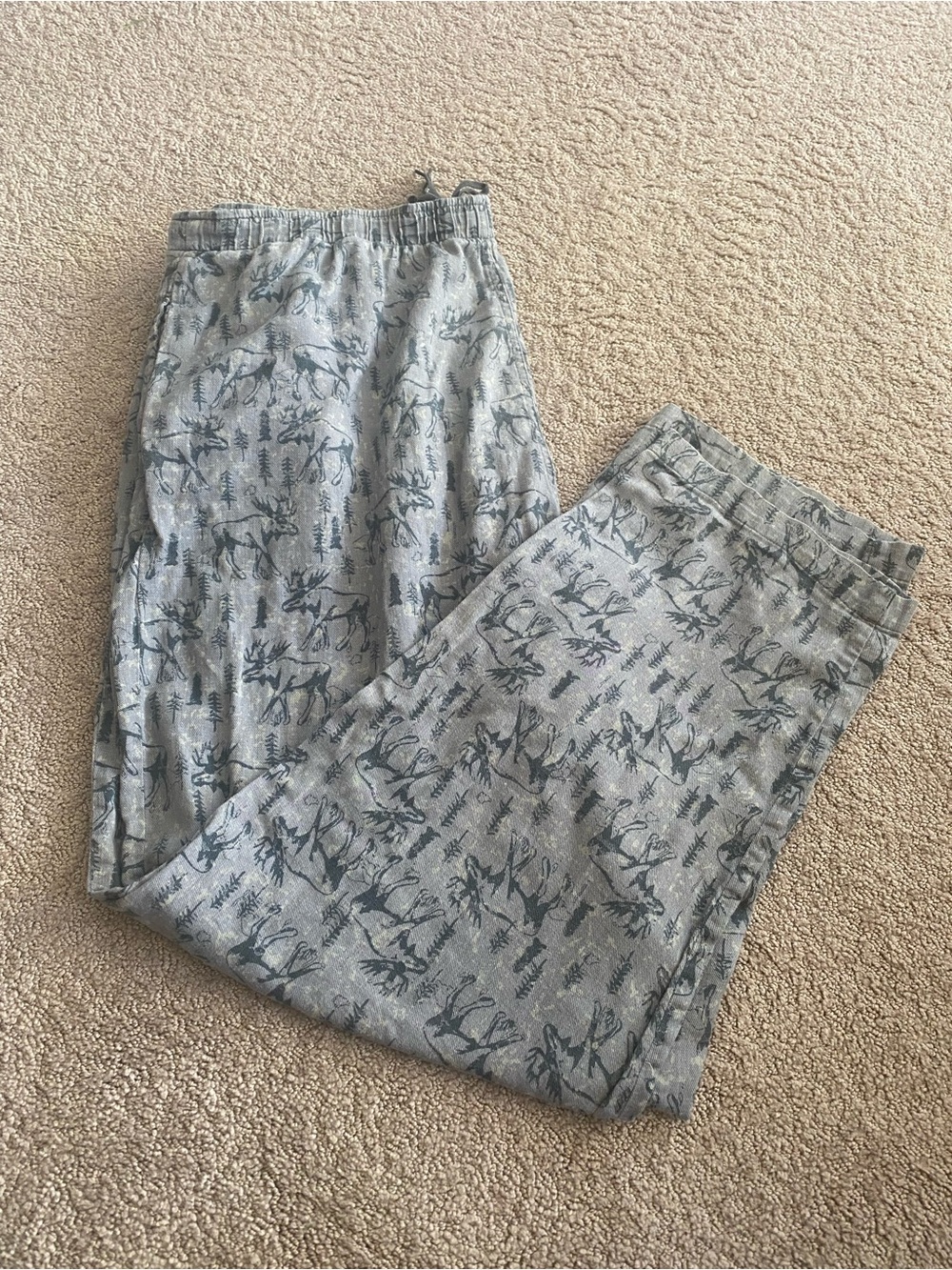 Columbia Light Gray Moose Printed Men’s Pajama Pants